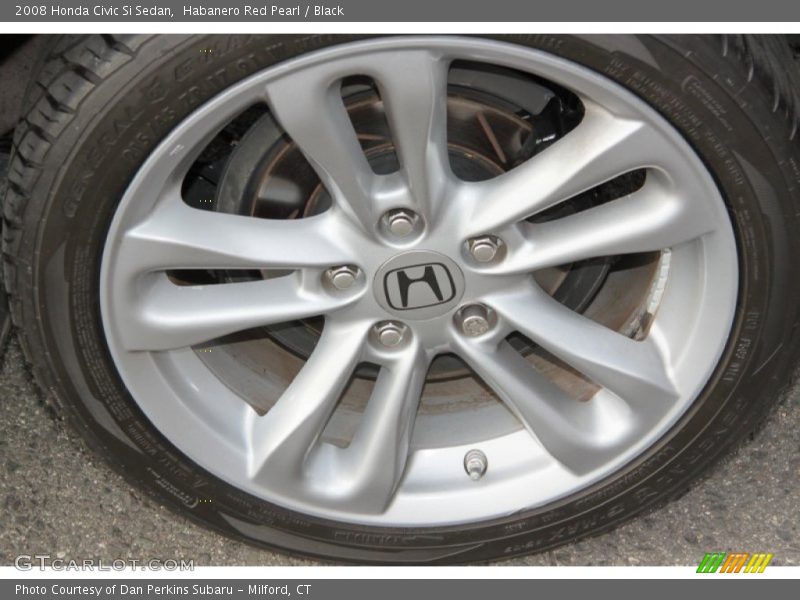 Habanero Red Pearl / Black 2008 Honda Civic Si Sedan