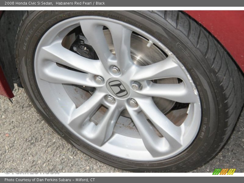 Habanero Red Pearl / Black 2008 Honda Civic Si Sedan