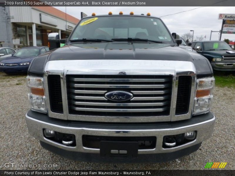 Black Clearcoat / Medium Stone 2009 Ford F350 Super Duty Lariat SuperCab 4x4