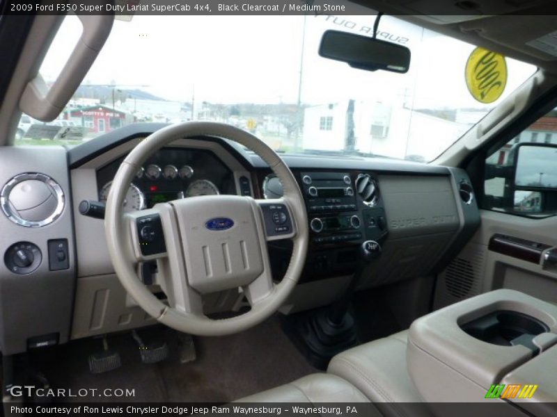 Black Clearcoat / Medium Stone 2009 Ford F350 Super Duty Lariat SuperCab 4x4