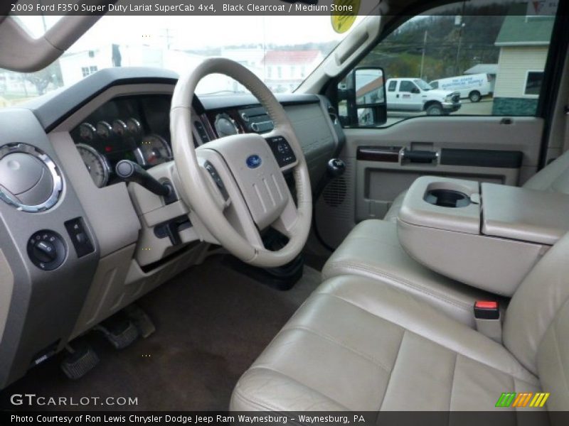 Black Clearcoat / Medium Stone 2009 Ford F350 Super Duty Lariat SuperCab 4x4