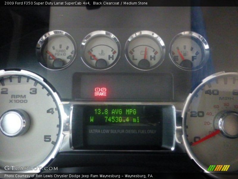 Black Clearcoat / Medium Stone 2009 Ford F350 Super Duty Lariat SuperCab 4x4