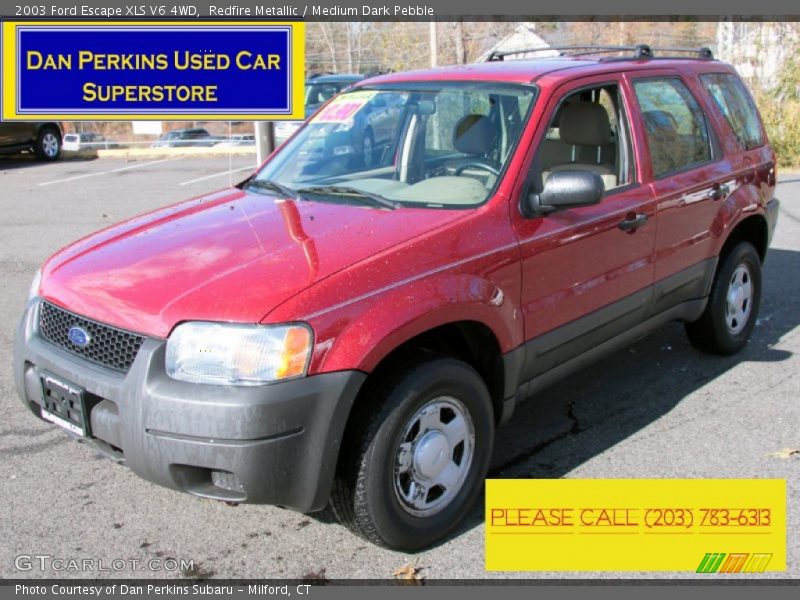 Redfire Metallic / Medium Dark Pebble 2003 Ford Escape XLS V6 4WD