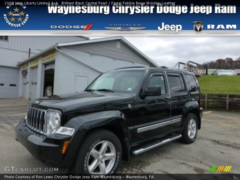 Brilliant Black Crystal Pearl / Pastel Pebble Beige Mckinley Leather 2009 Jeep Liberty Limited 4x4