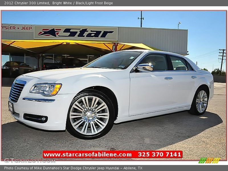 Bright White / Black/Light Frost Beige 2012 Chrysler 300 Limited