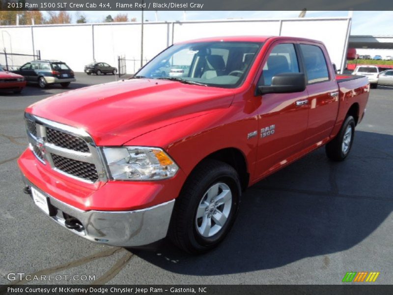 Flame Red / Black/Diesel Gray 2013 Ram 1500 SLT Crew Cab 4x4