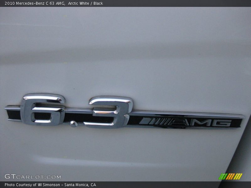 Arctic White / Black 2010 Mercedes-Benz C 63 AMG