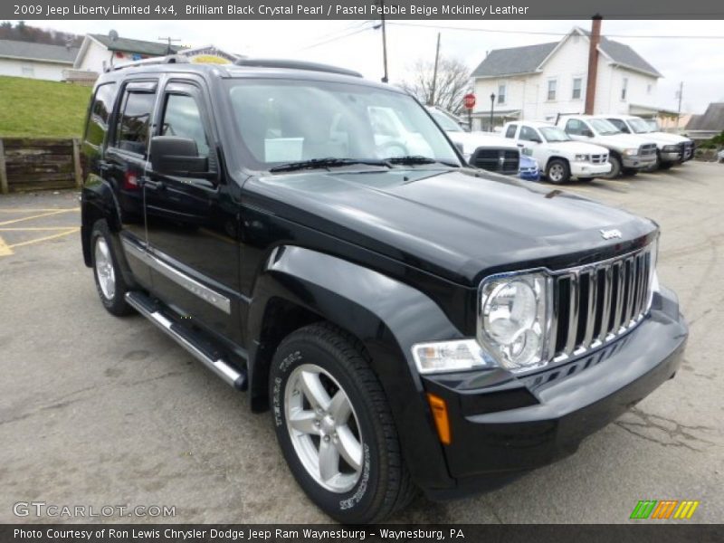 Brilliant Black Crystal Pearl / Pastel Pebble Beige Mckinley Leather 2009 Jeep Liberty Limited 4x4