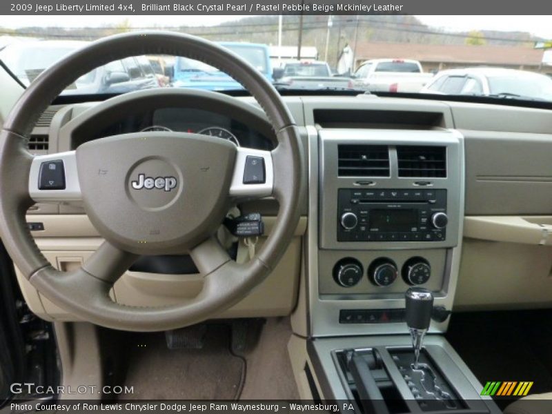 Brilliant Black Crystal Pearl / Pastel Pebble Beige Mckinley Leather 2009 Jeep Liberty Limited 4x4