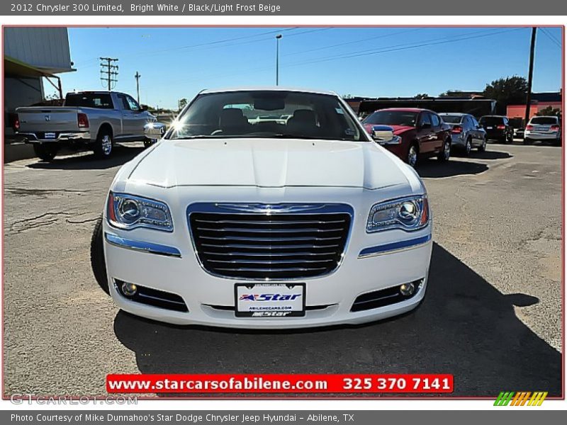 Bright White / Black/Light Frost Beige 2012 Chrysler 300 Limited