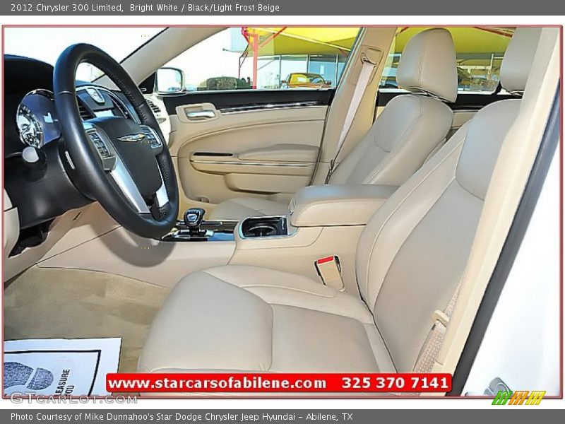 Bright White / Black/Light Frost Beige 2012 Chrysler 300 Limited