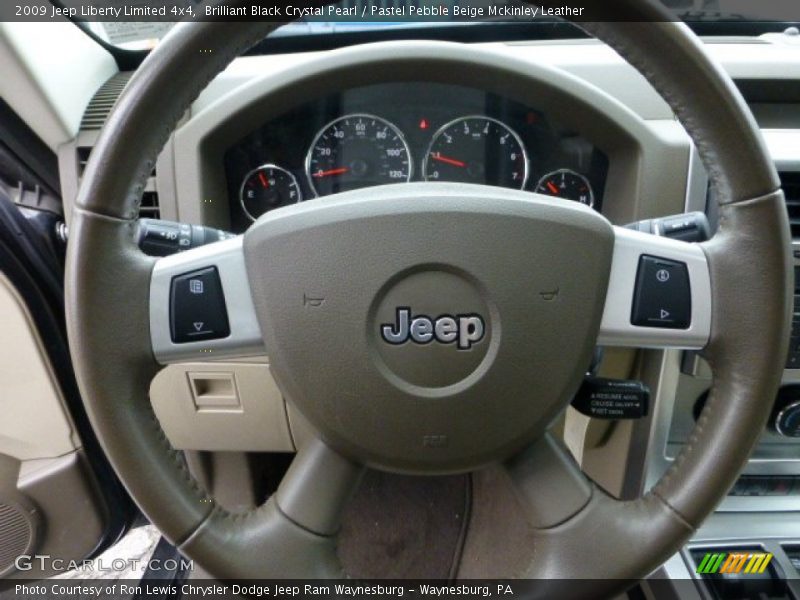 Brilliant Black Crystal Pearl / Pastel Pebble Beige Mckinley Leather 2009 Jeep Liberty Limited 4x4
