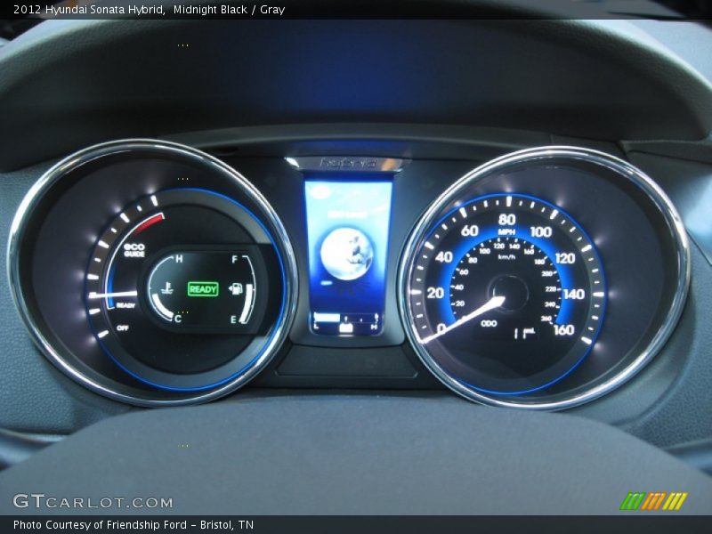 Midnight Black / Gray 2012 Hyundai Sonata Hybrid
