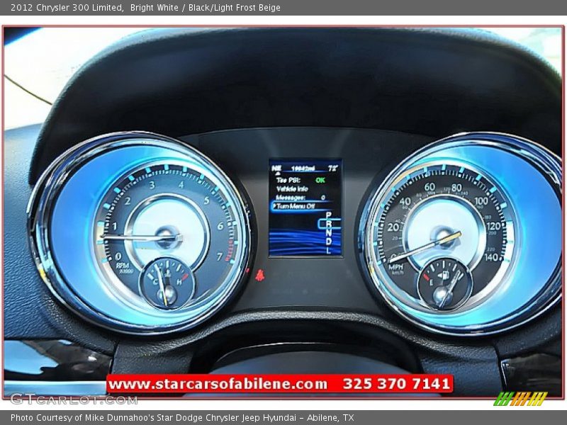 Bright White / Black/Light Frost Beige 2012 Chrysler 300 Limited