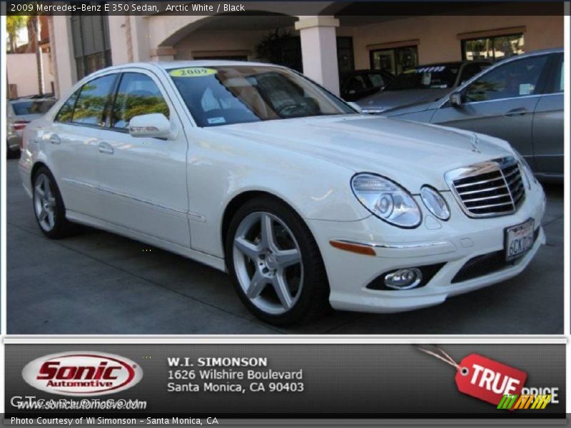 Arctic White / Black 2009 Mercedes-Benz E 350 Sedan
