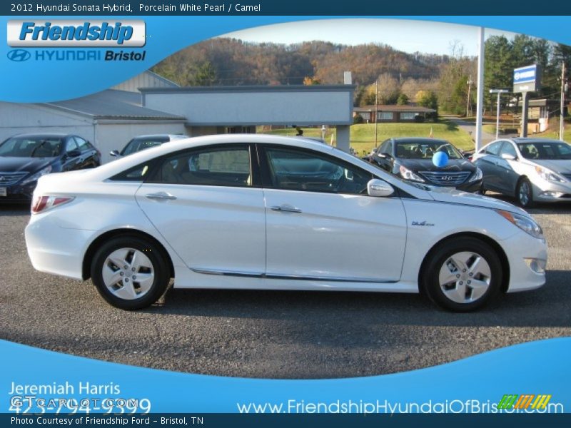 Porcelain White Pearl / Camel 2012 Hyundai Sonata Hybrid