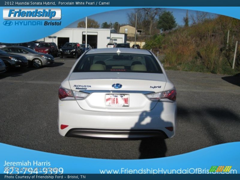 Porcelain White Pearl / Camel 2012 Hyundai Sonata Hybrid
