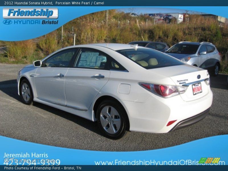 Porcelain White Pearl / Camel 2012 Hyundai Sonata Hybrid