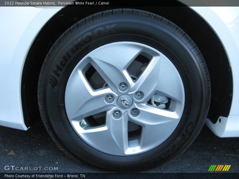 Porcelain White Pearl / Camel 2012 Hyundai Sonata Hybrid