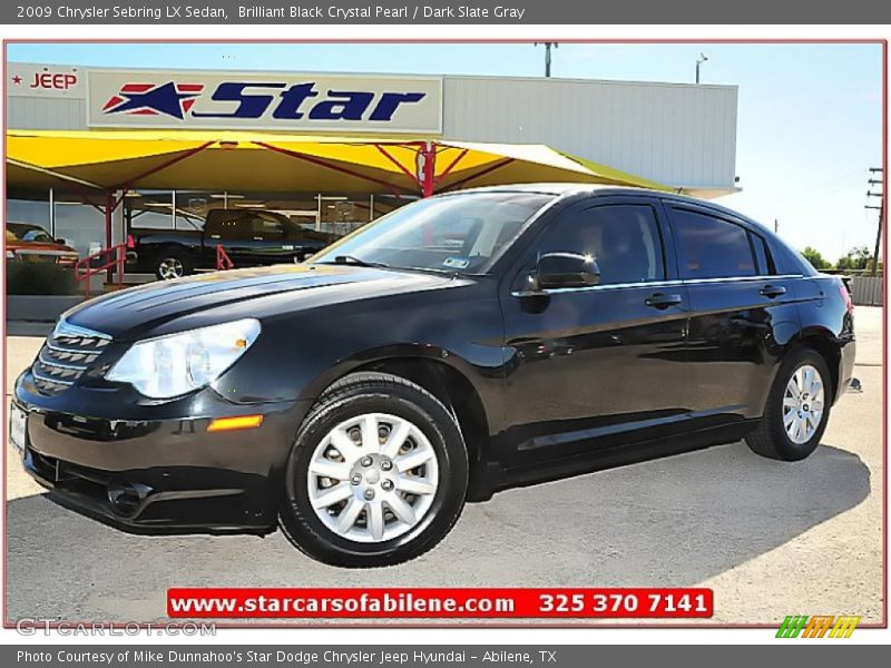 Brilliant Black Crystal Pearl / Dark Slate Gray 2009 Chrysler Sebring LX Sedan