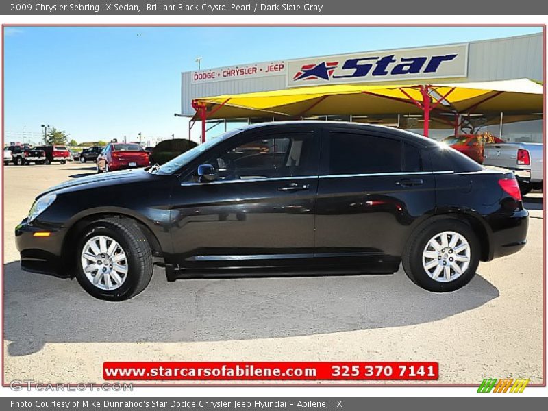 Brilliant Black Crystal Pearl / Dark Slate Gray 2009 Chrysler Sebring LX Sedan