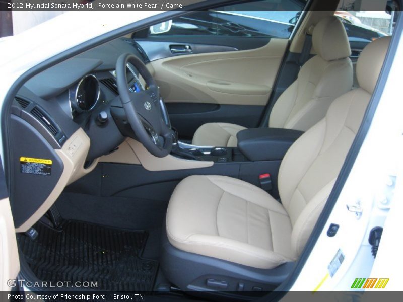Porcelain White Pearl / Camel 2012 Hyundai Sonata Hybrid