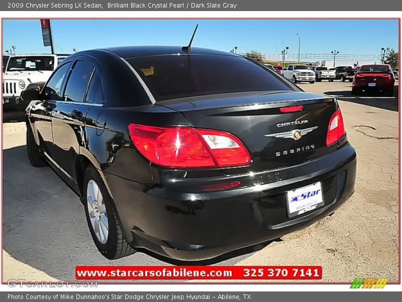 Brilliant Black Crystal Pearl / Dark Slate Gray 2009 Chrysler Sebring LX Sedan