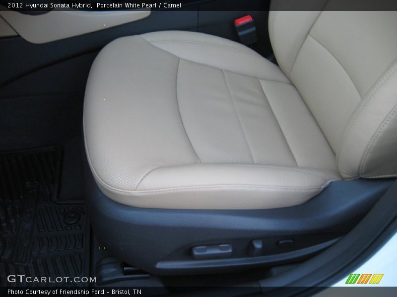 Porcelain White Pearl / Camel 2012 Hyundai Sonata Hybrid