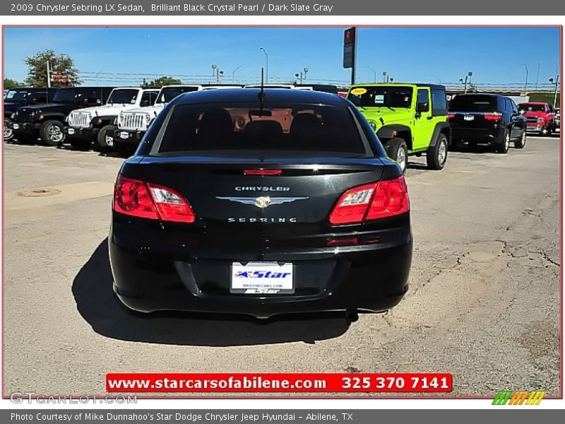 Brilliant Black Crystal Pearl / Dark Slate Gray 2009 Chrysler Sebring LX Sedan