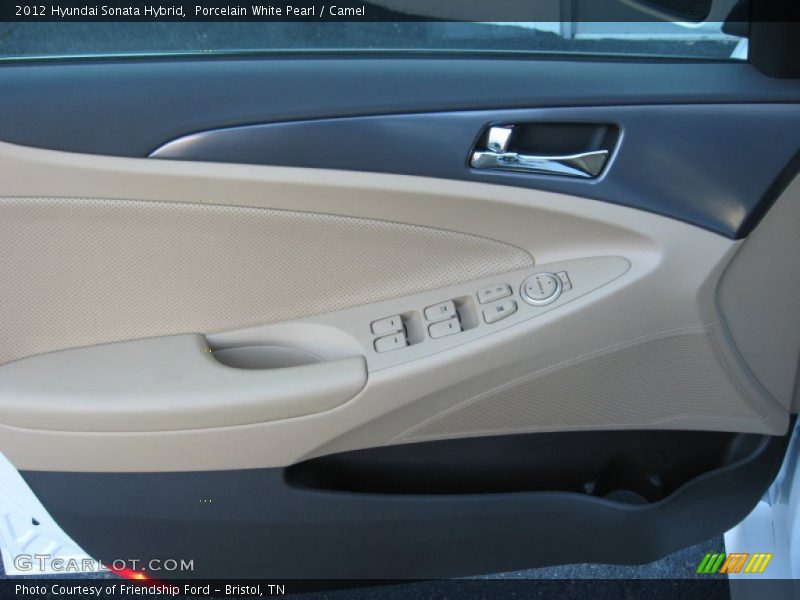 Porcelain White Pearl / Camel 2012 Hyundai Sonata Hybrid