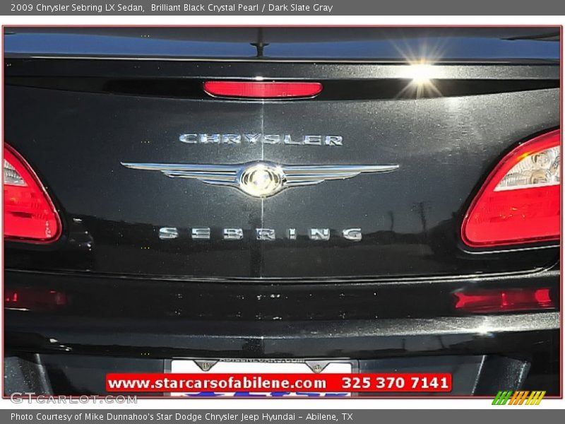 Brilliant Black Crystal Pearl / Dark Slate Gray 2009 Chrysler Sebring LX Sedan