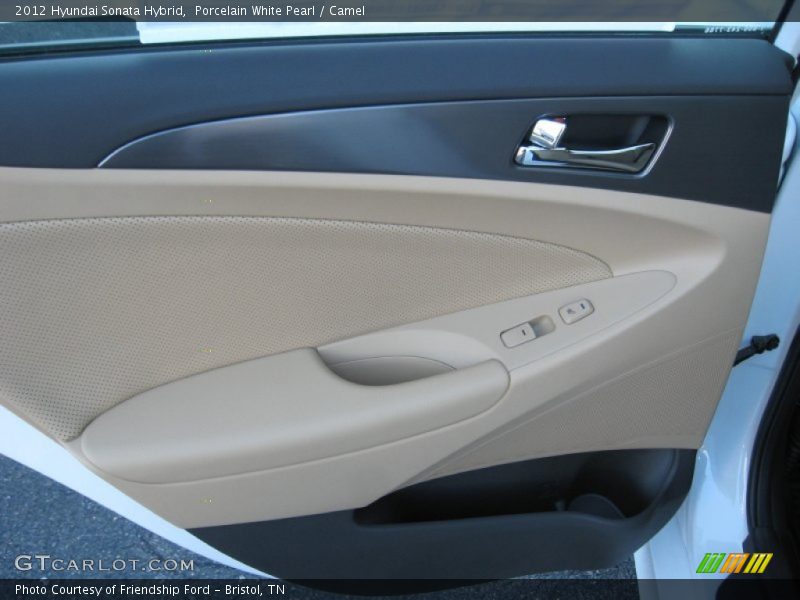 Porcelain White Pearl / Camel 2012 Hyundai Sonata Hybrid