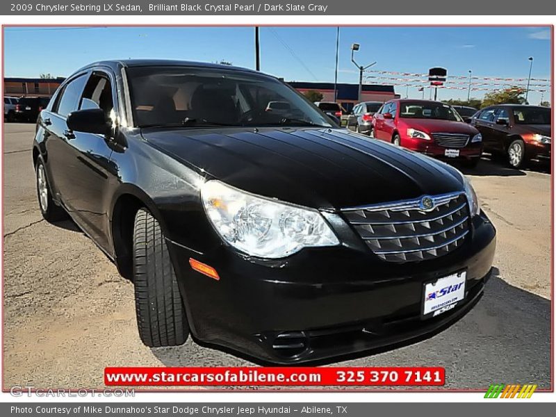 Brilliant Black Crystal Pearl / Dark Slate Gray 2009 Chrysler Sebring LX Sedan
