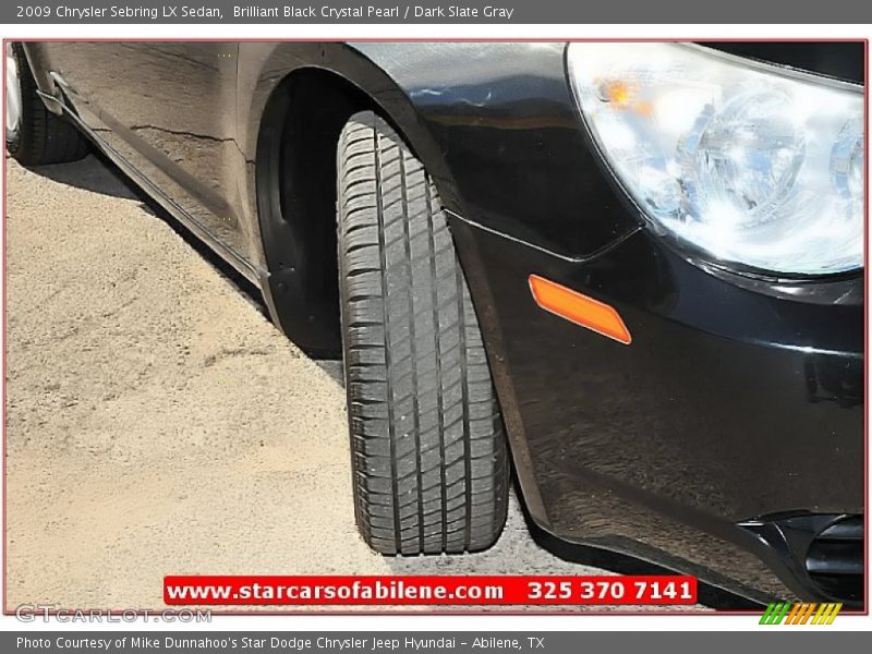 Brilliant Black Crystal Pearl / Dark Slate Gray 2009 Chrysler Sebring LX Sedan