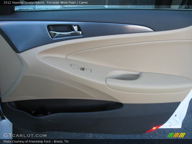 Porcelain White Pearl / Camel 2012 Hyundai Sonata Hybrid