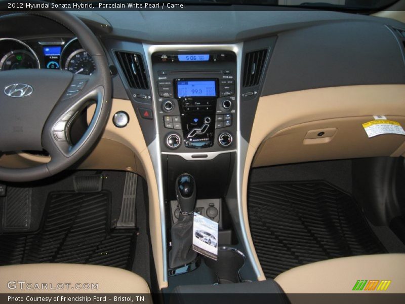 Porcelain White Pearl / Camel 2012 Hyundai Sonata Hybrid