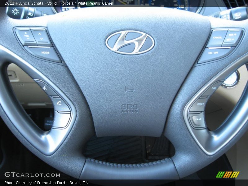 Porcelain White Pearl / Camel 2012 Hyundai Sonata Hybrid