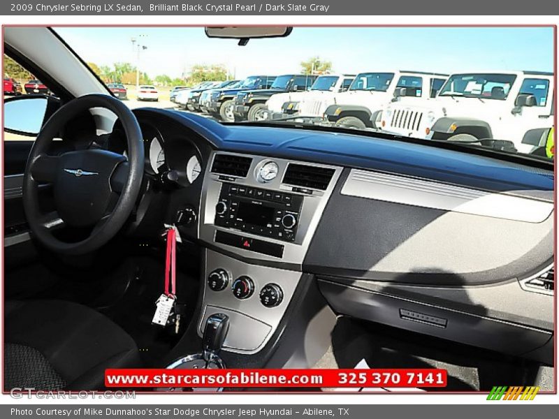 Brilliant Black Crystal Pearl / Dark Slate Gray 2009 Chrysler Sebring LX Sedan