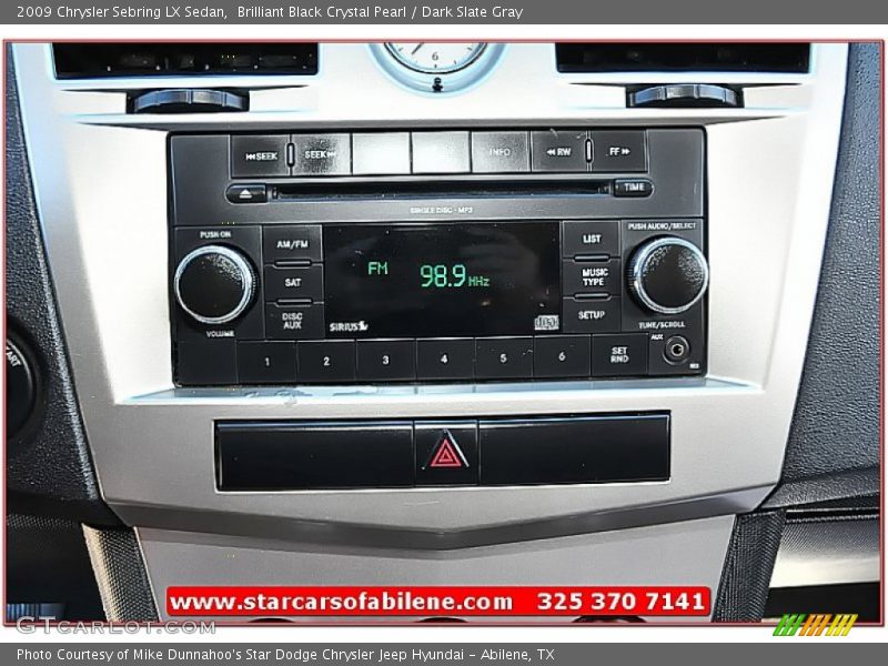 Brilliant Black Crystal Pearl / Dark Slate Gray 2009 Chrysler Sebring LX Sedan