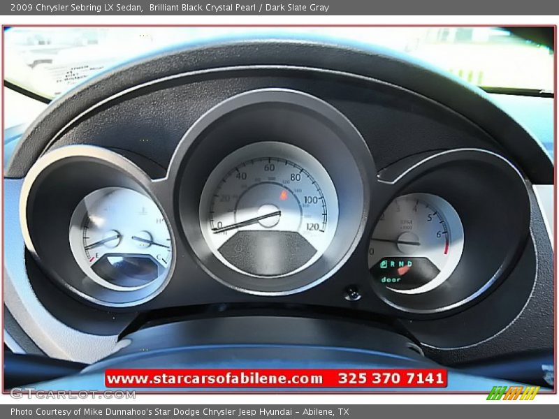 Brilliant Black Crystal Pearl / Dark Slate Gray 2009 Chrysler Sebring LX Sedan
