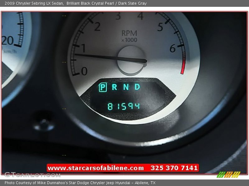Brilliant Black Crystal Pearl / Dark Slate Gray 2009 Chrysler Sebring LX Sedan