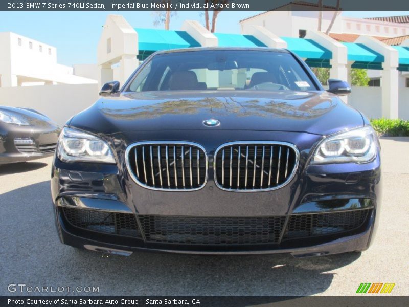 Imperial Blue Metallic / Individual Amaro Brown 2013 BMW 7 Series 740Li Sedan