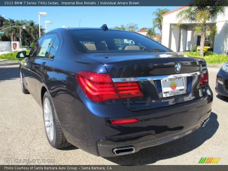 Imperial Blue Metallic / Individual Amaro Brown 2013 BMW 7 Series 740Li Sedan