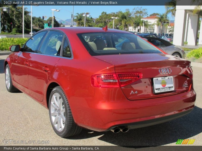 Volcano Red Metallic / Velvet Beige/Black 2013 Audi A4 2.0T quattro Sedan