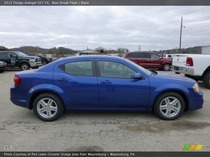 Blue Streak Pearl / Black 2013 Dodge Avenger SXT V6