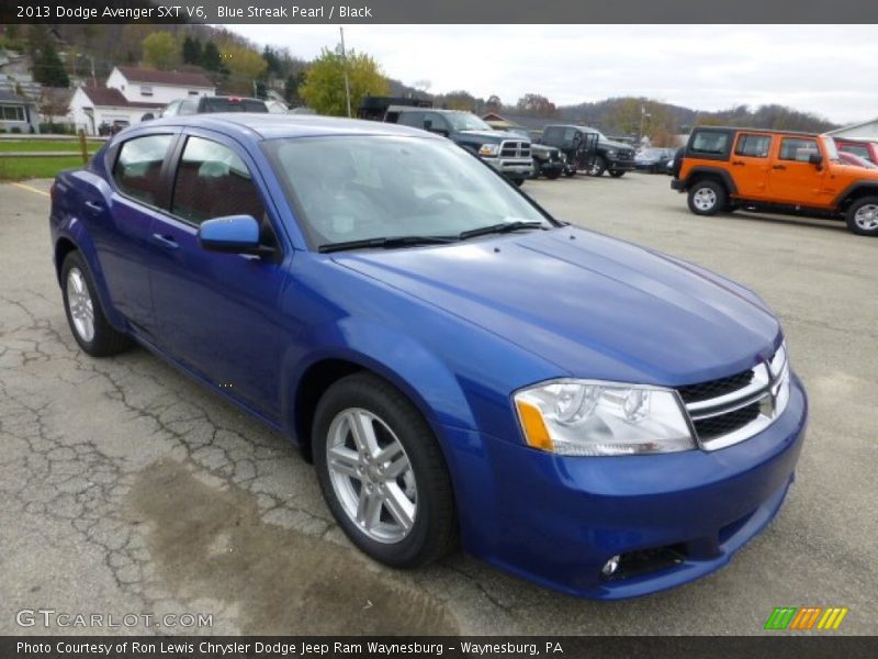 Blue Streak Pearl / Black 2013 Dodge Avenger SXT V6