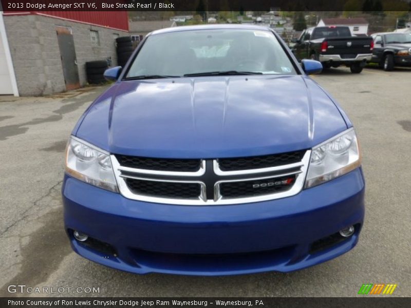 Blue Streak Pearl / Black 2013 Dodge Avenger SXT V6