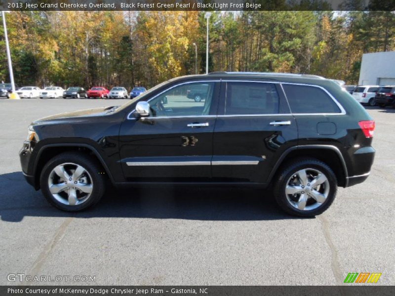 Black Forest Green Pearl / Black/Light Frost Beige 2013 Jeep Grand Cherokee Overland