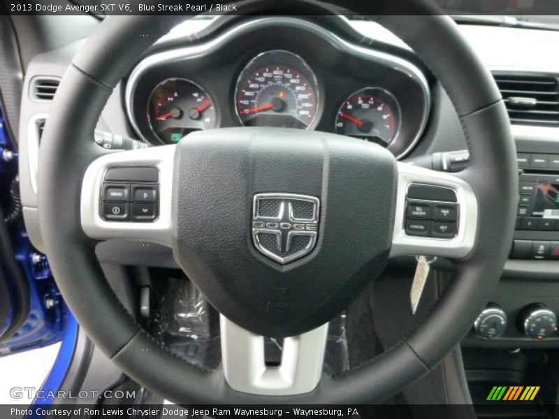 Blue Streak Pearl / Black 2013 Dodge Avenger SXT V6