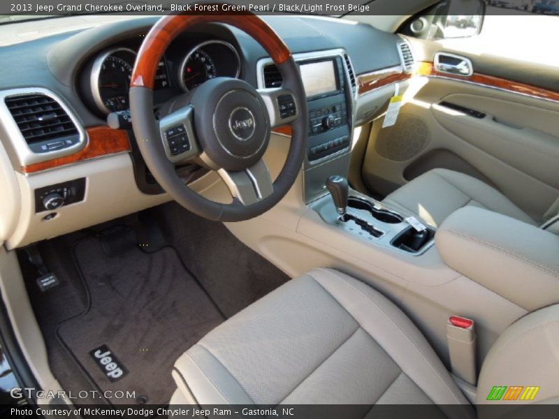 Black Forest Green Pearl / Black/Light Frost Beige 2013 Jeep Grand Cherokee Overland